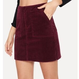 GAP Burgundy Corduroy Mini Skirt